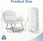 DUMOS Comfy Saucer Chair,PU Leather Foldable Chairs for Bedroom, Dorm & Gaming, Fashion Floor Chair with Back Support for Small Spaces, New White