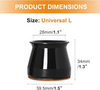 24 Pcs Chair Leg Floor Protectors for Hardwood Floors Silicone Covers to Protect Wood Tile Floors Felt Bottom Furniture Leg Caps Anti-Scratch Reduce Noise (Fit:1.3"-2")
