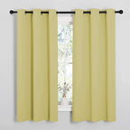 NICETOWN Room Darkening Curtains for Kitchen, Paler Yellow, Set of 2, 42 inches Wide by 50 inches Long, Window Treatment Thermal Insulated Solid Grommet Room Darkening Curtains/Drapes for Bedroom