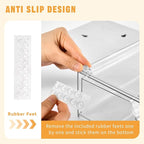 2 Pack Stackable Makeup Organizer, 12.1''L Acrylic Bathroom Organizer and Storage Undersink Drawer, Cosmetics and Beauty Supplies,Clear Plastic Storage Bins for Desk,Cabinet,Kitchen,Vanity,Pantry