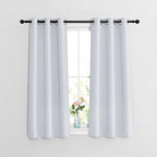 NICETOWN Room Darkening Kitchen Curtains - Window Treatment Thermal Insulated Grommet Light Blocking Curtains & Drapes for Bedroom/Bathroom (2 Panels, W37 x L48, Greyish White)
