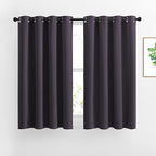 NICETOWN Bedroom Blackout Curtains and Drapes - Window Treatment Thermal Insulated Solid Grommet Blackout Draperies for Bedroom (Set of 2 Panels, 52 by 54 Inch, Greyish Purple)