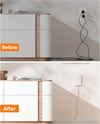 Flat Outlet Extender with Cover, Flat Plug Power Strip with 6 AC Outlets, 2000 Joules Surge Protector, 5FT Flat Extension Cord, Home Office Travel Dorm Room Essentials