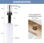 DJS Kitchen Faucets with Soap Dispenser - Dual Mode Setting Single Handle 1 or 3 Holes Commercial Black Kitchen Sink Faucet with Deck Plate for Farmhouse RV Vessel Basin (Brush Nickel)