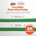 Flexi Hose with 8 Function Nozzle, 75FT - Lightweight Expandable Garden Hose, No-Kink Flexibility, 3/4 Inch Solid Brass Fittings and Double Latex Core - Green