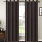 H.VERSAILTEX Premium Blackout Curtains for Living Room 84 Inches Length, Blackout Curtains for Bedroom Curtains & Drapes Thermal Insulated Drapes - Chocolate Brown, 1 Panel, 52" W x 84" L