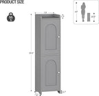 Bathroom Storage Cabinet, Small Corner Floor Cabinet with 2 Doors and Adjustable Shelf, Narrow Toilet Paper Cabinets, Bathroom Organizer for Small Spaces, 7.9" D x 7.9" W x 29.5" H Gray