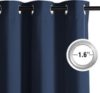 NICETOWN Room Darkening Draperies Curtains Panels, 2 Panels Navy Blue W52 x L96