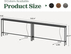 SUPERJARE 102.4 Inch Sofa Table with Power Outlets and USB-C Ports, 5.9 Inch Narrow Console Tables, Entryway Hallway Couch Tables with Storage, Behind Sofa, Small Spaces, Living Room, Black