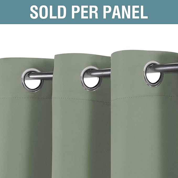 H.VERSAILTEX Blackout Curtain for Living Room Thermal Insulated Window Treatment Curtain 54 inch Length Energy Saving Solid Grommet Top Blackout Drape, One Panel, Cyan, 52" W x 54" L