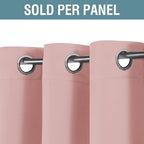 H.VERSAILTEX Pink Blackout Curtain for Living Room Thermal Insulated Window Treatment Curtain Extra Long 102 inch Length Solid Grommet Top Blackout Drape, One Panel, Baby Pink, 52" W x 102" L