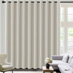 H.VERSAILTEX Blackout Curtains for Sliding Glass Door Room Divider Curtains Noise Reduce Curtain Panel Portable Window Screen Sliding Partition, W180 x L96 inches/8' Tall by 15' Wide, Ivory/Cream