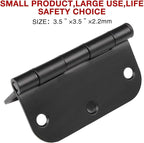 24 Pack Matte Black Door Hinges 3.5 x 3.5 Inch Interior 3 1/2 Inch Door Hinges for Doors Rounded 5/8" Radius Corners Flat Iron Hinge 3 ½"x 3 ½" Door Hardware Bisagras para Puertas Bedroom Home Decor