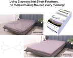 Sheet Fasteners Suspenders Straps - Adjustable Crisscross Bed Sheets Holder Clips Elastic Band Sheet Keeper Stays Grippers,2Pcs/Set White