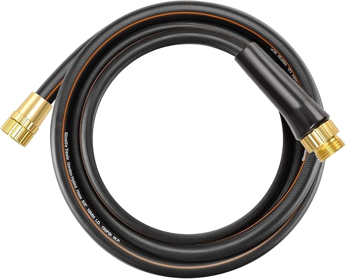 Giraffe Tools Garden Hose 10ft x 5/8'', Short Water Hose Heavy Duty, Lightweight, Flexible Hybrid Hose with Swivel Handle, Male to Female Fittings