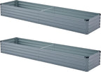 2 Pack 6x1.5x1FT Galvanized Raised Garden Beds Kit Outdoor Metal Gardening Planter Box for Vegetable Elevated Flower Herbs,Gray