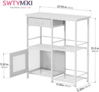 SWTYMIKI Coffee Bar Cabinet for Home - Farmhouse Coffee Stand Station Multi-Purpose Buffet Sideboard Cabinet - Kitchen Bar Table for Living Room, Corner, Small Space, White