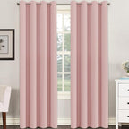 H.VERSAILTEX Blackout Curtain for Living Room Thermal Insulated Window Treatment Curtain Extra Long 96 inch Length Energy Saving Grommet Top Blackout Drape, One Panel, Baby Pink, 52" W x 96" L