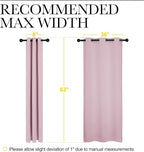 NICETOWN Nursery Essential Thermal Insulated Solid Grommet Top Blackout Curtains/Drapes (1 Pair, 42 x 63 inches in Baby Pink)