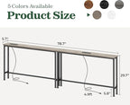 SUPERJARE 78.8 Inch Narrow Console Table with Outlet, Sofa Tables, Behind Couch Table, Long Entryway Tables with Charging Station, for Living Room, Oak