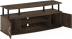 Furinno JAYA Large Entertainment Stand for TV Up to 55 Inch, Columbia Walnut/Black