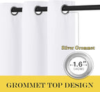 NICETOWN Blackout Room Divider Curtains for Sliding Glass Doors 102 Inches Long 1 Panel, Extra Wide Curtains for Doorway Patio Bedroom Living Room (White, 80Wx102L, 1 Panel)