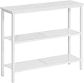 HOOBRO 29.5" Narrow Console Table, 3 Tier Entryway Table with Shelves, Thin Sofa Table, Behind Couch Table, Display Side Table, for Hallway, Entrance, Living Room, White WH73XG01