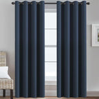 H.VERSAILTEX Ultra Soft Premier Blackout Curtain for Living Room Extra Long, Thermal Insulated Bedroom Curtains Grommet Top, Noise Reducing Patio Door Curtain - Navy Blue, One Panel, 52'W x 96'L
