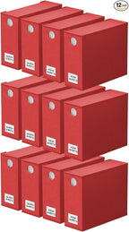 SpaceAid 12 Pack Bed Sheet Organizers and Storage, Foldable Organizer for Linen Closet, Set Folder Keeper With Window XL (Queen & King Size) Bedding Container (Red)