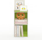 Furinno PASIR Book Shelf, 2-Tier Modern Bookshelf, Open Shelves Bookcase 9 x 12 x 21, Easy Assembly, for Living Room, Bedroom, Home Office, Green/White