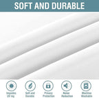 H.VERSAILTEX Pure White Curtain for Living Room Thermal Insulated Window Treatment Curtain Extra Long 108 inch Length Energy Saving Solid Grommet Top Room Darkening Drape, One Panel, 52" W x 108" L