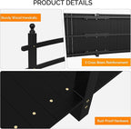 VINGLI Garden Bridge, Classic Wooden Bridge with Safety Rails, Decorative Arhced Footbridge for Patio Pond, Creek, Pathway (Black, 7.5 ft)