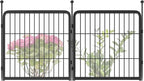 FXW Garden Fence Outdoor for The Yard – 24in(H) x 3.8ft(L) Heavy Duty Metal Animal Barrier for Dog and Rabbit, Decorative Dog Fence, 2 Panels, Black