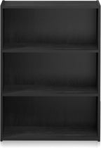 Furinno PASIR Book Shelf, 3-Tier Bookshelf, Storage Shelves Bookcase, 9.7 x 23.7 x 31.5, for Living Room, Bedroom, Home Office, Americano