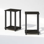 Furinno Simplistic Night Stand Set of 2, 2-Tier Small Nightstand with Open Shelf, Toolless Bedside Table, End Table, Side Table, for Bedroom, Closet, Dorm, Espresso