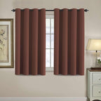 H.VERSAILTEX Blackout Curtain for Living Room Small Window Kitchen Blackout Curtains 45 inch Length Energy Saving Solid Grommet Blackout Drape, One Panel, Rust, 52" W x 45" L