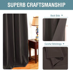 H.VERSAILTEX Brown Blackout Curtains for Living Room 90 Inches Length, Blackout Curtains for Bedroom Curtains & Drapes Thermal Insulated Drapes - Chocolate Brown, 1 Panel, 52" W x 90" L