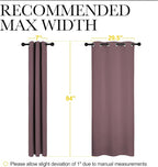 NICETOWN Window Curtain Panels, Dry Rose, 1 Pair, 34 by 84-inch, Thermal Insulated Solid Grommet Blackout Draperies/Drapes for Basement