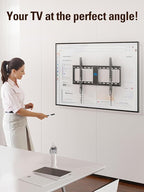 Mounting Dream TV Mount Fixed for Most 42-84 Inch Flat Screen TVs, UL Listed TV Wall Mount Bracket up to VESA 600 x 400mm and 132 lbs - Fits 16"/18"/24" Studs - Low Profile and Space Saving MD2163-K