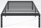 Metal Bed Frame,Twin Size Bed Frame with Storage Space,Heavy Duty Sturdy Mattress Foundation,Easy Assembly,No Box Spring Needed, Black,16 Inch,Twin