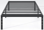 Metal Bed Frame,Twin Size Bed Frame with Storage Space,Heavy Duty Sturdy Mattress Foundation,Easy Assembly,No Box Spring Needed, Black,12 Inch,Twin