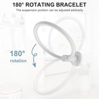 SetSail Towel Holder for Bathroom Wall Screw-in White Towel Ring Stainless Steel Heavy Duty Hand Towel Hanger for Bathrooms, Kitchen, 2 Packs