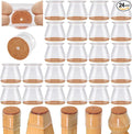 24 Pcs Chair Leg Floor Protectors for Hardwood Floors, Silicone Covers with Felt Pads, Furniture Leg Caps, Reduce Noise, Anti-Scratch, Fit (15/16" to 1-5/16")