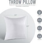 Utopia Bedding 20x20 Pillow Inserts, Set of 2, White – Indoor Decorative Throw Pillows for Bed, Sofa & Couch – Soft, Supportive & Fluffy Cushion Inserts