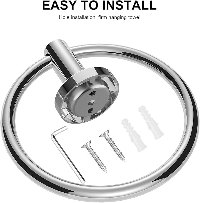 SetSail Towel Holder for Bathroom Wall Stainless Steel Hand Towel Ring Heavy Duty Towel Hanger for Bathroom, ‌Mirror Silver