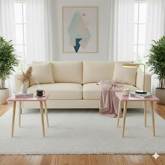 FORAOFUR Side Table Set of 2, Modern Side Table Accent Tables for Small Spaces, Wooden Home Decor, Easy Assembly