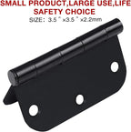 72 Pack Black Hinges 3.5 Inch Rounded No Squeak Interior Exterior Sturdy Door Hinges for Wooden Door Bedroom Study Game Gym Office Hospital Pantry Dorm Business Crafts House Heavy Duty Door Hardware