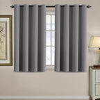 H.VERSAILTEX Blackout Curtain for Living Room Small Window Kitchen Blackout Curtains 45 inch Length Energy Saving Solid Grommet Blackout Drape, One Panel, Bluish Gray, 52" W x 45" L