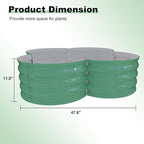 2-Pack Galvanized Raised Garden Bed, 4x4x1ft Outdoor Planter Box with Open Base for Herbs, Veggies & Flowers. Rust-Resistant Raised Garden Beds , Ground-Connected Design for Deep Root Growth, Green
