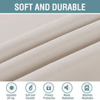 H.VERSAILTEX Blackout Patio Curtains 100 x 84 Inches for Sliding Door Extral Wide Blackout Curtain Panels Thermal Insulated Room Divider - Grommet Top, 7' Tall by 8.5' Wide - Natural